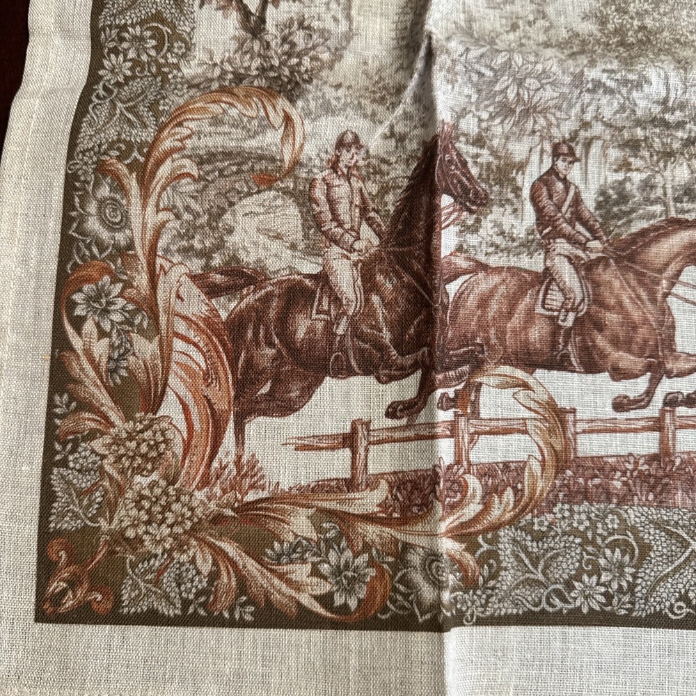 Williams Sonoma Kitchen Towel Tea Dishtowel Equestrian Hunt Italy Linen # 2 - Picture 6 of 7
